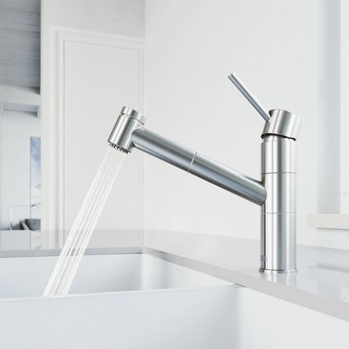Main product image of Branson Single Handle Pull-Out Sprayer Kitchen Faucet (Stainless Steel), VG02021ST