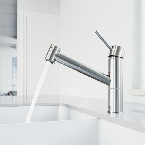Main product image of Branson Single Handle Pull-Out Sprayer Kitchen Faucet (Stainless Steel), VG02021ST
