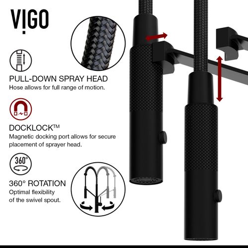 Main product image of Livingston Single Handle Pull-Down Sprayer Kitchen Faucet (Matte Black), VG02027MB