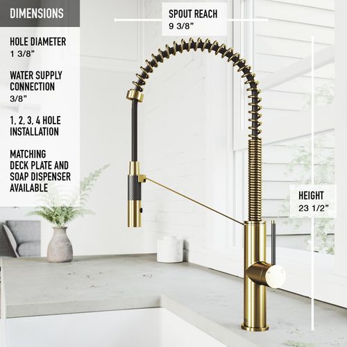 Main product image of Livingston Single Handle Pull-Down Sprayer Kitchen Faucet (Matte Brushed Gold), VG02027MG