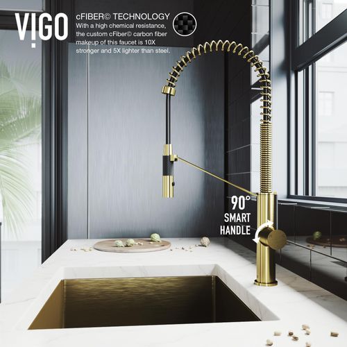 Main product image of Livingston Single Handle Pull-Down Sprayer Kitchen Faucet (Matte Brushed Gold), VG02027MG