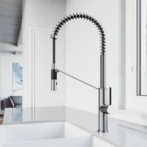 Main product image of Livingston Single Handle Pull-Down Sprayer Kitchen Faucet (Stainless Steel), VG02027ST