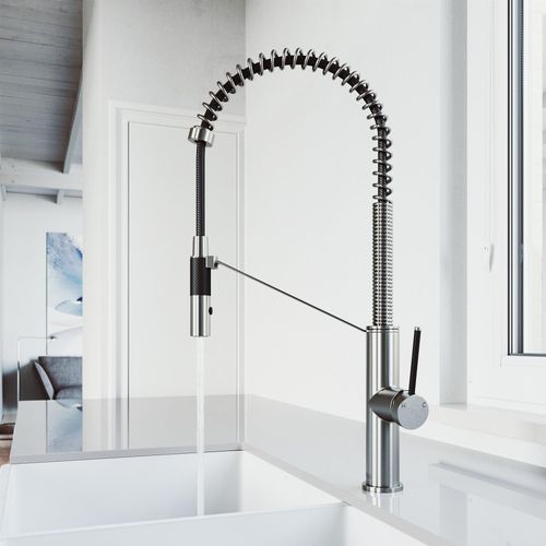 Main product image of Livingston Single Handle Pull-Down Sprayer Kitchen Faucet (Stainless Steel), VG02027ST