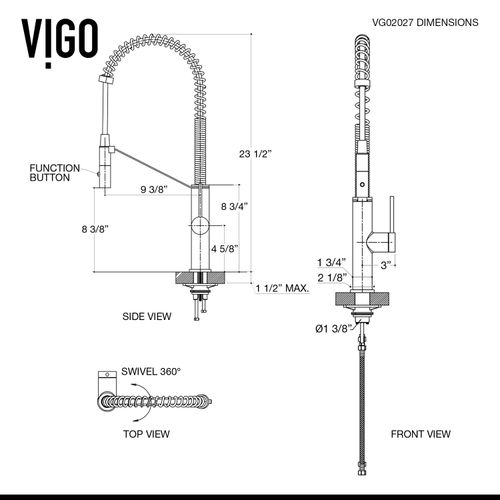 Main product image of Livingston Single Handle Pull-Down Sprayer Kitchen Faucet (Stainless Steel), VG02027ST
