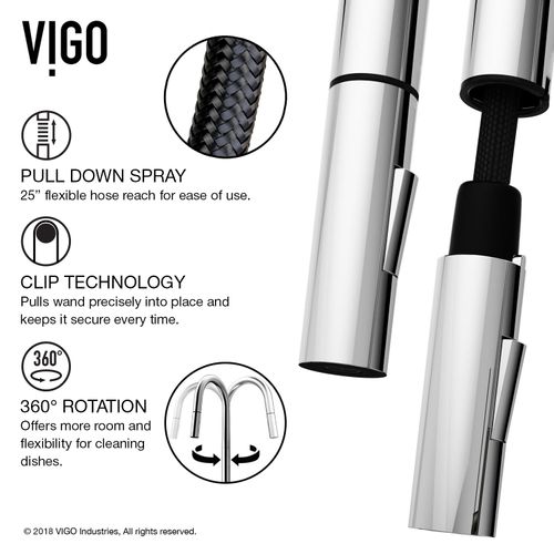 Main product image of Greenwich Single Handle Pull-Down Sprayer Kitchen Faucet (Chrome), VG02029CH