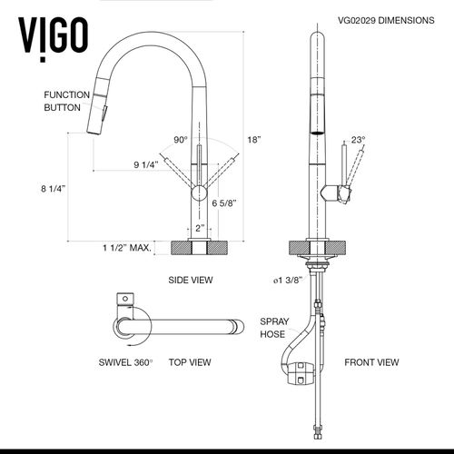 Main product image of Greenwich Single Handle Pull-Down Sprayer Kitchen Faucet (Chrome), VG02029CH