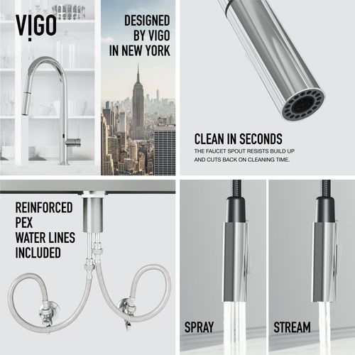 Main product image of Greenwich Single Handle Pull-Down Sprayer Kitchen Faucet w/ Touchless Sensor (Chrome), VG02029CHS