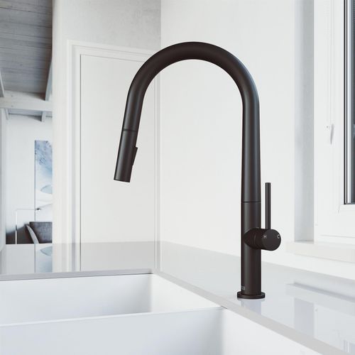 Main product image of Greenwich Single Handle Pull-Down Sprayer Kitchen Faucet (Matte Black), VG02029MB