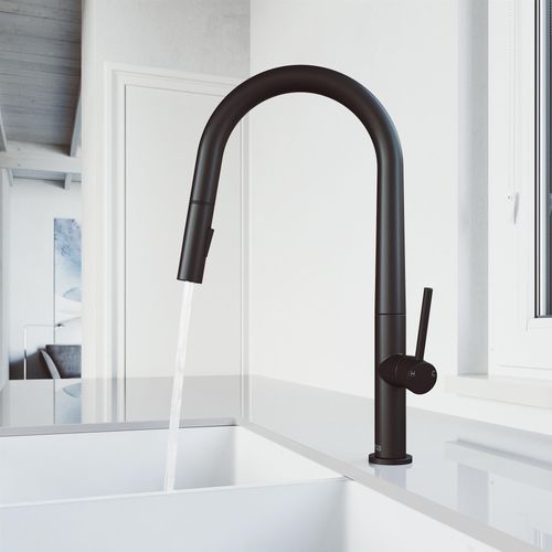 Main product image of Greenwich Single Handle Pull-Down Sprayer Kitchen Faucet (Matte Black), VG02029MB