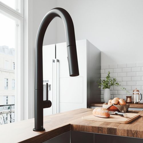 Main product image of Greenwich Single Handle Pull-Down Sprayer Kitchen Faucet (Matte Black), VG02029MB
