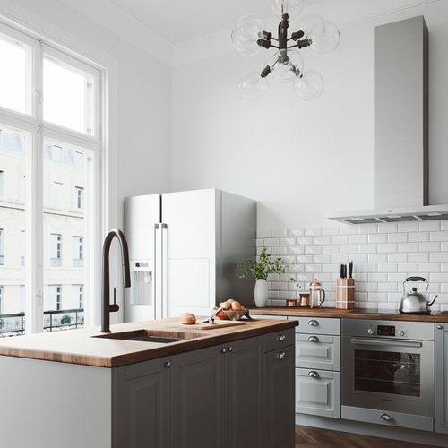 Main product image of Greenwich Single Handle Pull-Down Sprayer Kitchen Faucet (Matte Black), VG02029MB