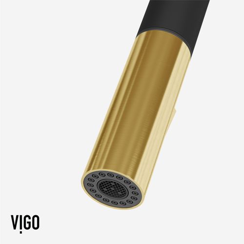 Main product image of Greenwich Single Handle Pull-Down Sprayer Kitchen Faucet (Matte Black/Matte Brushed Gold), VG02029MBMGB