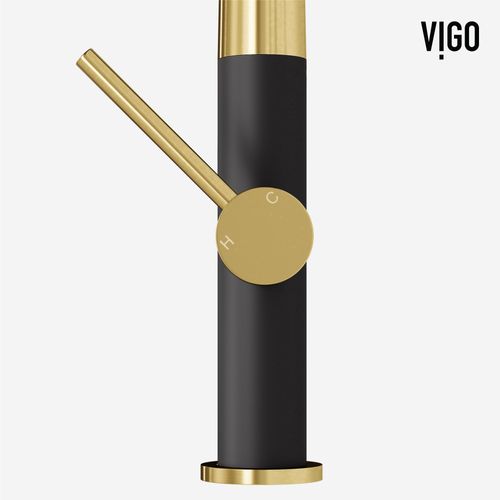 Main product image of Greenwich Single Handle Pull-Down Sprayer Kitchen Faucet (Matte Brushed Gold/Matte Black), VG02029MBMGG