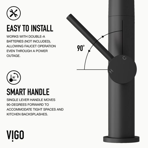 Main product image of Greenwich Single Handle Pull-Down Sprayer Kitchen Faucet w/ Touchless Sensor (Matte Black), VG02029MBS