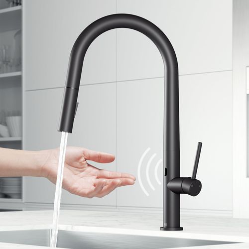 Main product image of Greenwich Single Handle Pull-Down Sprayer Kitchen Faucet w/ Touchless Sensor (Matte Black), VG02029MBS