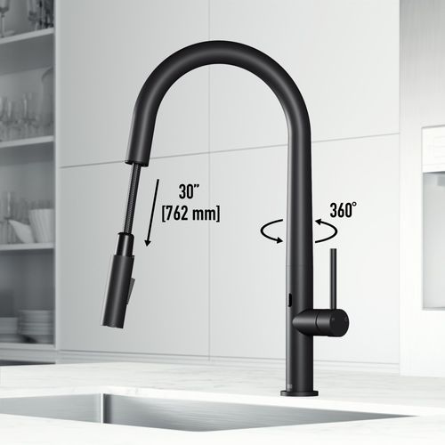 Main product image of Greenwich Single Handle Pull-Down Sprayer Kitchen Faucet w/ Touchless Sensor (Matte Black), VG02029MBS