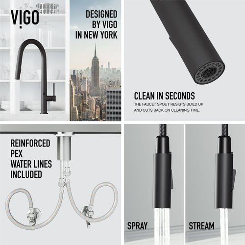 Main product image of Greenwich Single Handle Pull-Down Sprayer Kitchen Faucet w/ Touchless Sensor (Matte Black), VG02029MBS