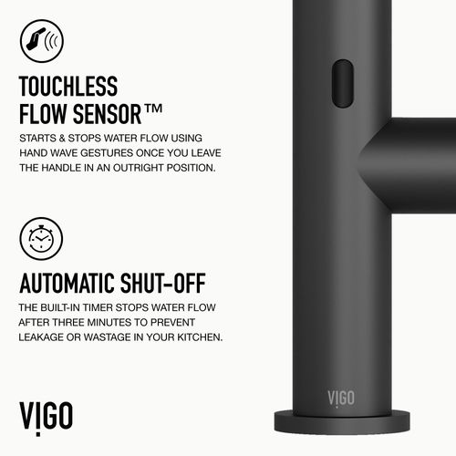 Main product image of Greenwich Single Handle Pull-Down Sprayer Kitchen Faucet w/ Touchless Sensor (Matte Black), VG02029MBS
