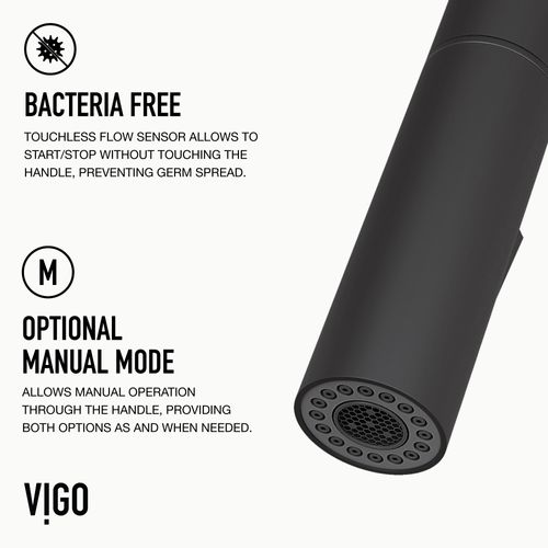 Main product image of Greenwich Single Handle Pull-Down Sprayer Kitchen Faucet w/ Touchless Sensor (Matte Black), VG02029MBS