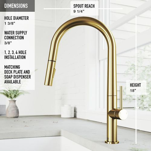 Main product image of Greenwich Single Handle Pull-Down Sprayer Kitchen Faucet (Matte Brushed Gold), VG02029MG