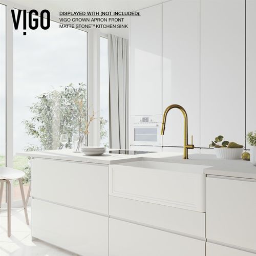 Main product image of Greenwich Single Handle Pull-Down Sprayer Kitchen Faucet (Matte Brushed Gold), VG02029MG
