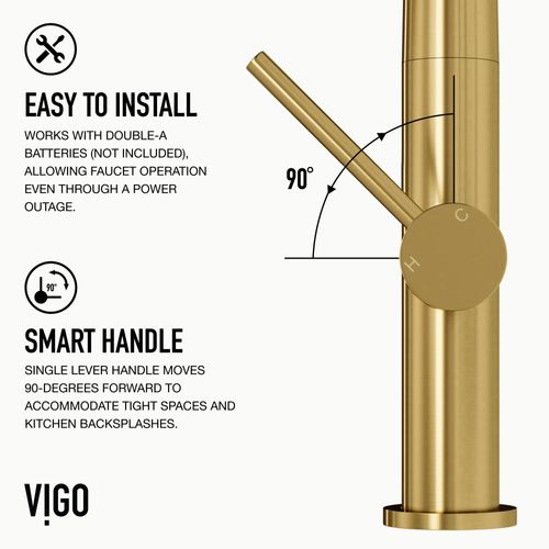 Main product image of Greenwich 1 Handle Pull-Down Sprayer Kitchen Faucet w/ Touchless Sensor (Matte Brushed Gold), VG02029MGS