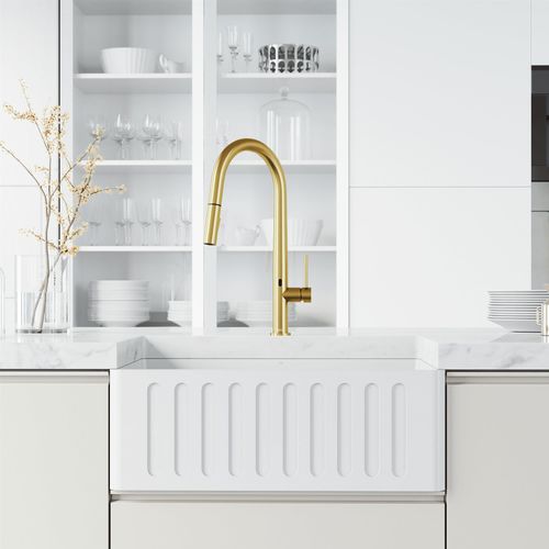 Main product image of Greenwich 1 Handle Pull-Down Sprayer Kitchen Faucet w/ Touchless Sensor (Matte Brushed Gold), VG02029MGS