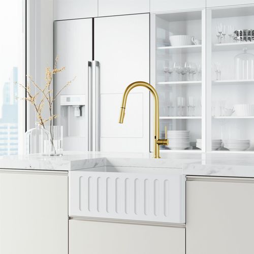 Main product image of Greenwich 1 Handle Pull-Down Sprayer Kitchen Faucet w/ Touchless Sensor (Matte Brushed Gold), VG02029MGS