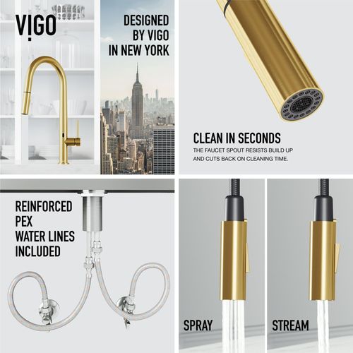 Main product image of Greenwich 1 Handle Pull-Down Sprayer Kitchen Faucet w/ Touchless Sensor (Matte Brushed Gold), VG02029MGS
