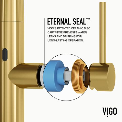 Main product image of Greenwich 1 Handle Pull-Down Sprayer Kitchen Faucet w/ Touchless Sensor (Matte Brushed Gold), VG02029MGS