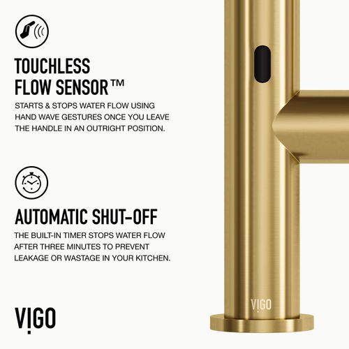 Main product image of Greenwich 1 Handle Pull-Down Sprayer Kitchen Faucet w/ Touchless Sensor (Matte Brushed Gold), VG02029MGS