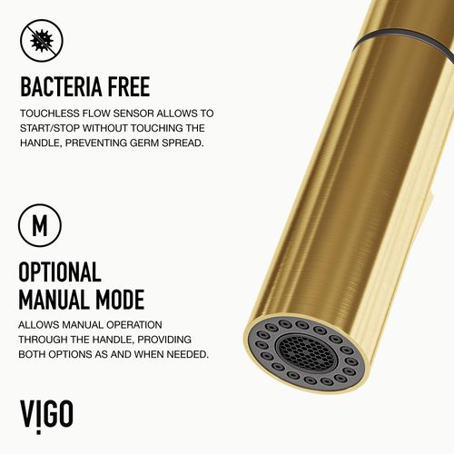 Main product image of Greenwich 1 Handle Pull-Down Sprayer Kitchen Faucet w/ Touchless Sensor (Matte Brushed Gold), VG02029MGS