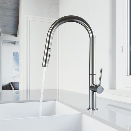 Main product image of Greenwich Single Handle Pull-Down Sprayer Kitchen Faucet (Stainless Steel), VG02029ST