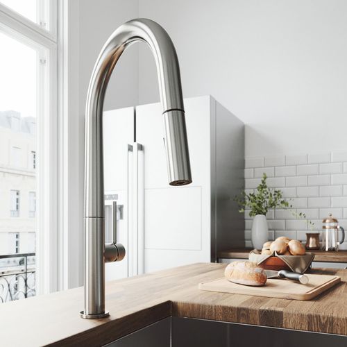 Main product image of Greenwich Single Handle Pull-Down Sprayer Kitchen Faucet (Stainless Steel), VG02029ST