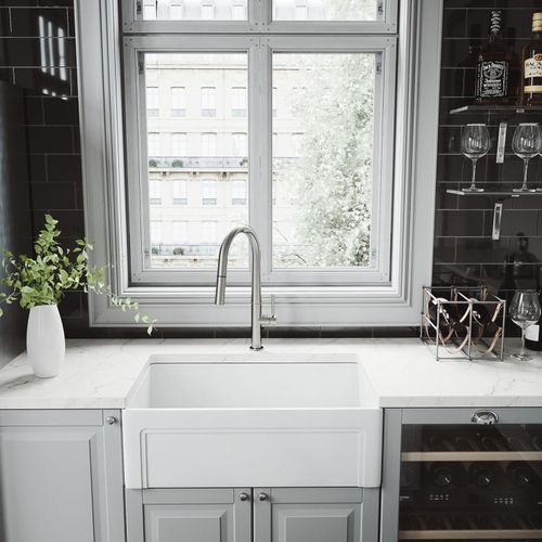 Main product image of Greenwich Single Handle Pull-Down Sprayer Kitchen Faucet (Stainless Steel), VG02029ST