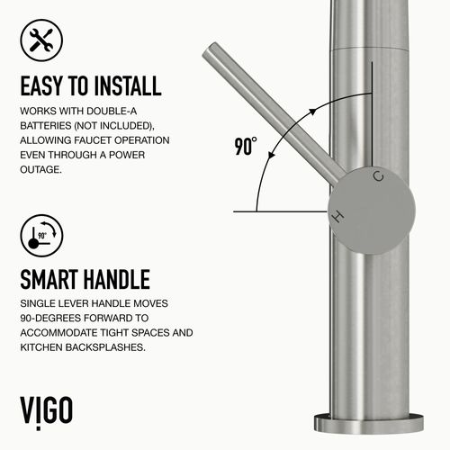 Main product image of Greenwich Single Handle Pull-Down Sprayer Kitchen Faucet w/ Touchless Sensor (Stainless Steel), VG02029STS
