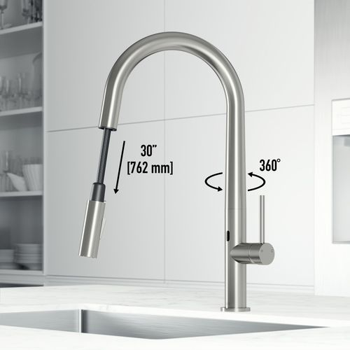 Main product image of Greenwich Single Handle Pull-Down Sprayer Kitchen Faucet w/ Touchless Sensor (Stainless Steel), VG02029STS