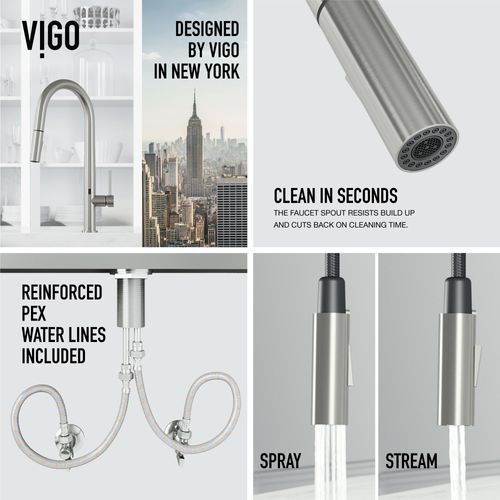 Main product image of Greenwich Single Handle Pull-Down Sprayer Kitchen Faucet w/ Touchless Sensor (Stainless Steel), VG02029STS