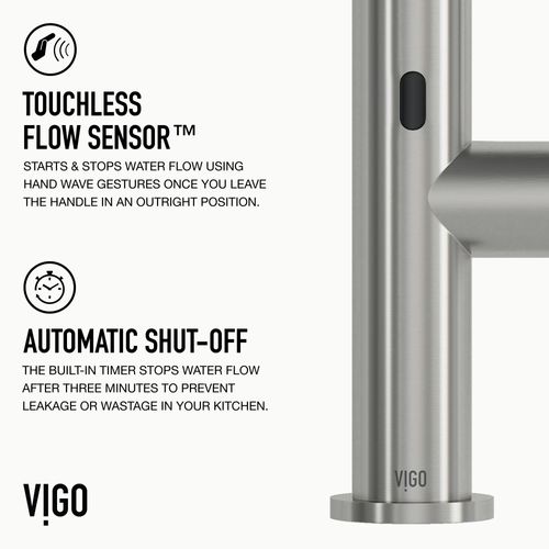 Main product image of Greenwich Single Handle Pull-Down Sprayer Kitchen Faucet w/ Touchless Sensor (Stainless Steel), VG02029STS