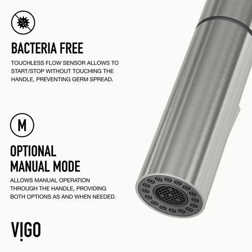 Main product image of Greenwich Single Handle Pull-Down Sprayer Kitchen Faucet w/ Touchless Sensor (Stainless Steel), VG02029STS