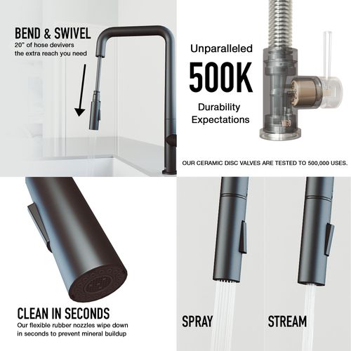 Main product image of Parsons Single Handle Pull-Down Sprayer Kitchen Faucet (Matte Black), VG02031MB