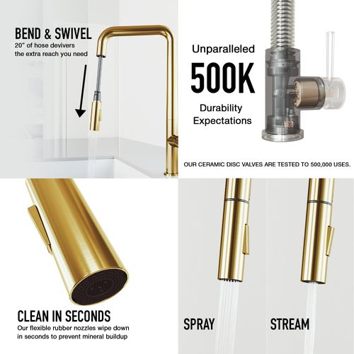 Main product image of Parsons Single Handle Pull-Down Sprayer Kitchen Faucet (Matte Brushed Gold), VG02031MG