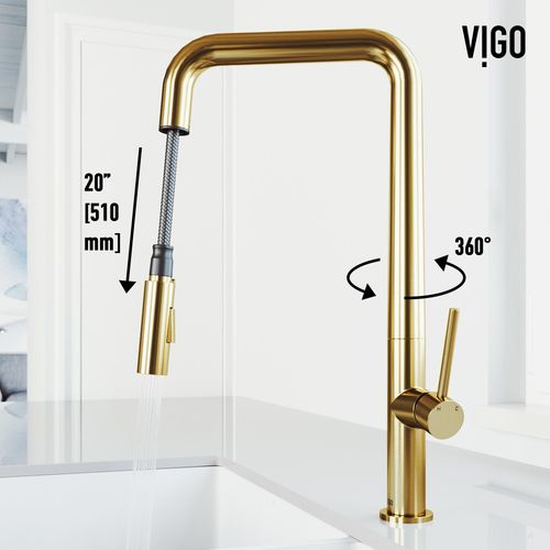 Main product image of Parsons Single Handle Pull-Down Sprayer Kitchen Faucet (Matte Brushed Gold), VG02031MG