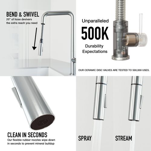 Main product image of Parsons Single Handle Pull-Down Sprayer Kitchen Faucet (Stainless Steel), VG02031ST