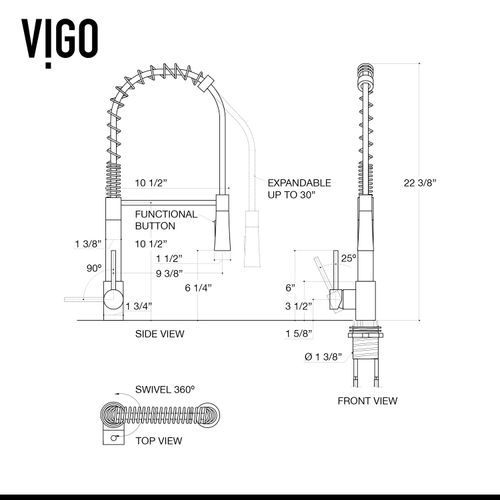 Main product image of Laurelton Single Handle Pull-Down Sprayer Kitchen Faucet (Stainless Steel), VG02032ST