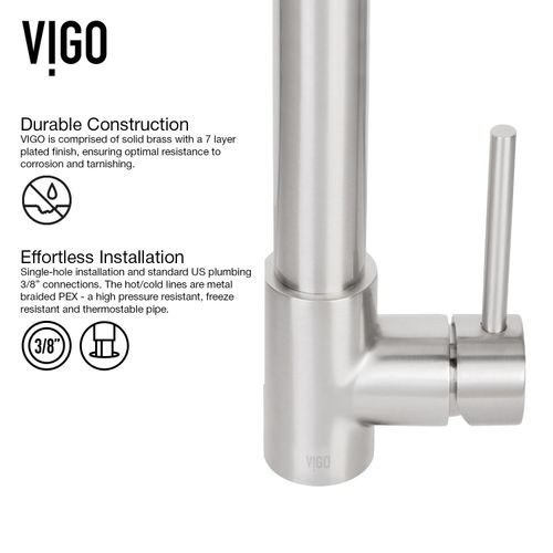 Main product image of Laurelton Single Handle Pull-Down Sprayer Kitchen Faucet (Stainless Steel), VG02032ST