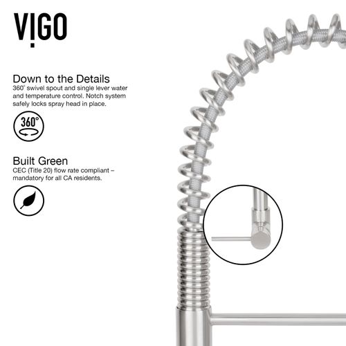 Main product image of Laurelton Single Handle Pull-Down Sprayer Kitchen Faucet (Stainless Steel), VG02032ST