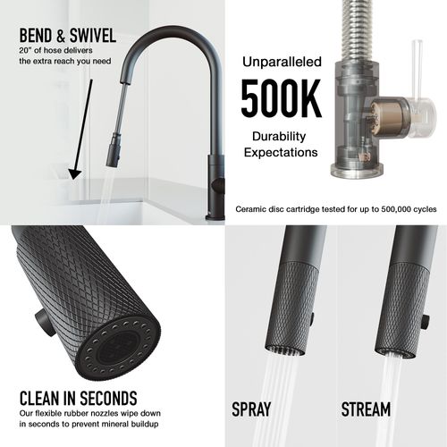 Main product image of Bristol Single Handle Pull-Down Sprayer Kitchen Faucet (Matte Black), VG02033MB