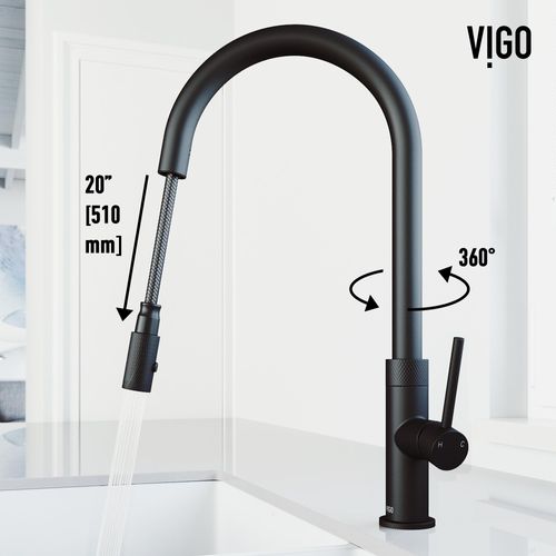 Main product image of Bristol Single Handle Pull-Down Sprayer Kitchen Faucet (Matte Black), VG02033MB