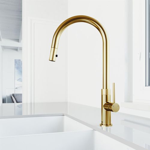 Main product image of Bristol Single Handle Pull-Down Sprayer Kitchen Faucet (Matte Brushed Gold), VG02033MG